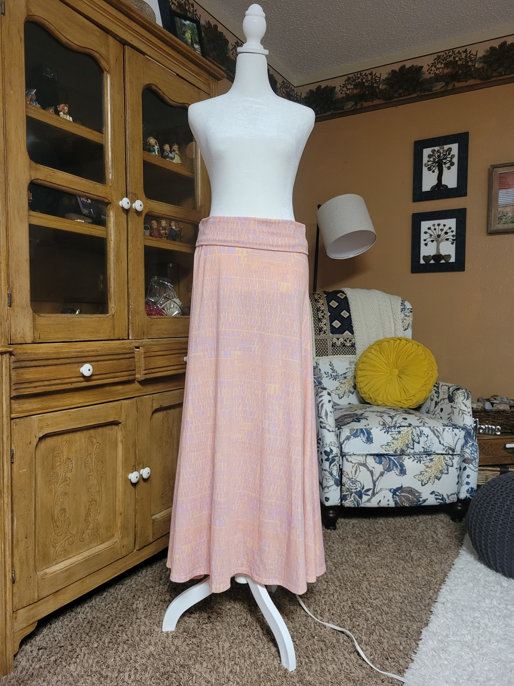 LuLaRoe Peach Pink Maxi Skirt Sz S - Picture 1 of 3